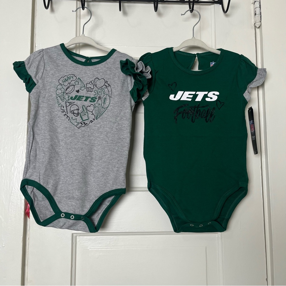 Outerstuff NFL Newborn Infants Jets Sports Merch 2pc Creeper Bodysuit Romper Set